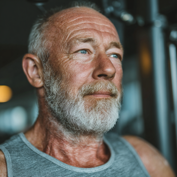 Щаслива літня пара займається спортом